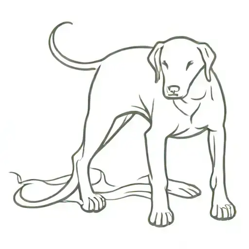 crooked dog teeth dog Labrador tattoo design idea