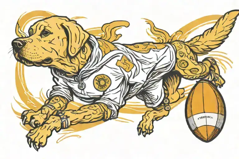 Labrador football Nikolaev girl (Lera) tattoo design idea