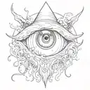 hot witch evil eyes tattoo design idea