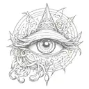 hot witch evil eyes tattoo design idea