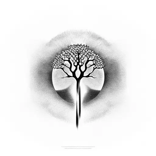 Photorealistic Tree of Life tattoo design idea