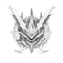 undead dragon with a dying tree tattoo design idea