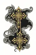multiple Maltese crosses vertical tattoo design idea