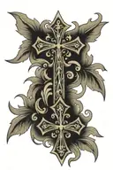 multiple Maltese crosses vertical tattoo design idea