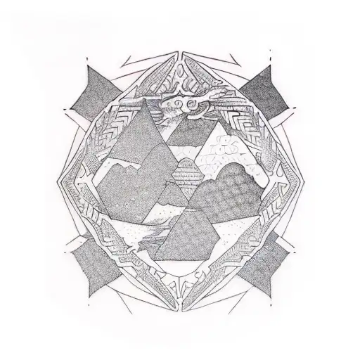 refinery hexagon fire tattoo design idea