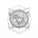 refinery hexagon lightning fire tattoo design idea