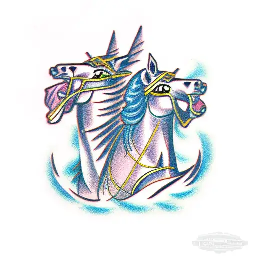 Pharaoh's 3 Horses  tattoo design idea