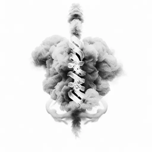 The word "Exhale" That looks like smoke from your soulmates breath tattoo design idea