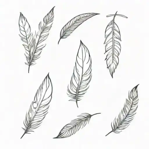 feathers hanging tattoo design idea