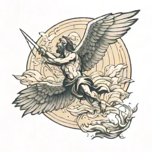 creation of adam and fall of icarus below tattoo design idea