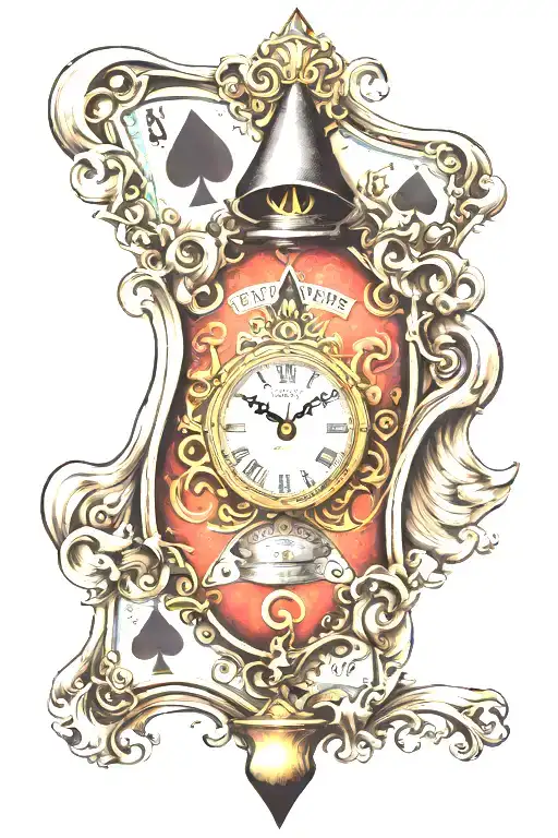 Trust No One Ace of Spades Clock tattoo design idea