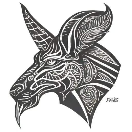 Anubis egyptian god tattoo design idea