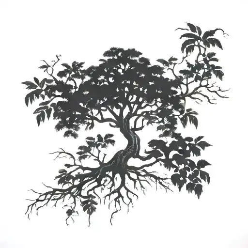 Poison tree silhouette tattoo design idea