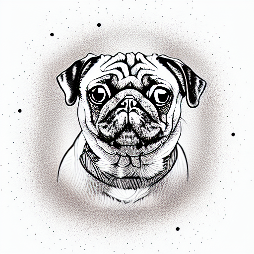 pug pop star  tattoo design idea