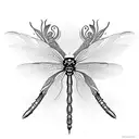 Dragonfly universe tattoo design idea