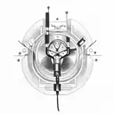 Design a tattoo featuring a vintage race car speeding through a circuit, surrounded by electrical sparks. tattoo design idea