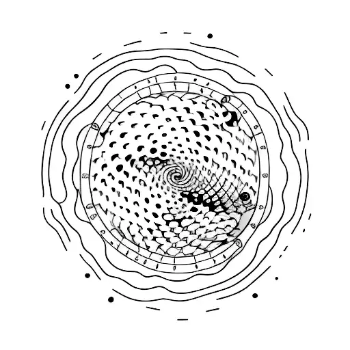 Circling ocean waves with a hole in the middle tattoo design idea