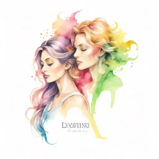 couples Virgo Gemini tattoo design idea