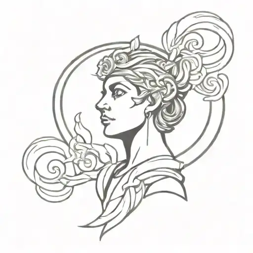 Blackout tattoo for arm, with greek myth symbols at the bottom  tattoo design idea