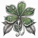 shamrock and prayer or holy tattoo design idea