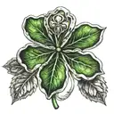 shamrock and prayer or holy tattoo design idea