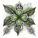 shamrock and prayer or holy tattoo design idea
