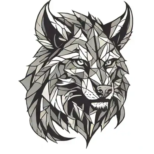 viking wolf head tattoo design idea