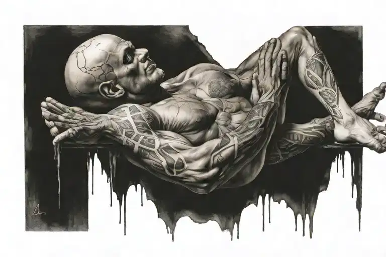 atlas resting leaning over world  tattoo design idea