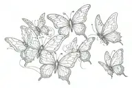 3 butterflies tattoo design idea