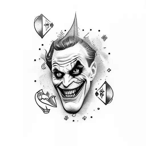 I want a tattoo that represents the joker and the cards that remind me to take risks in life tattoo design idea