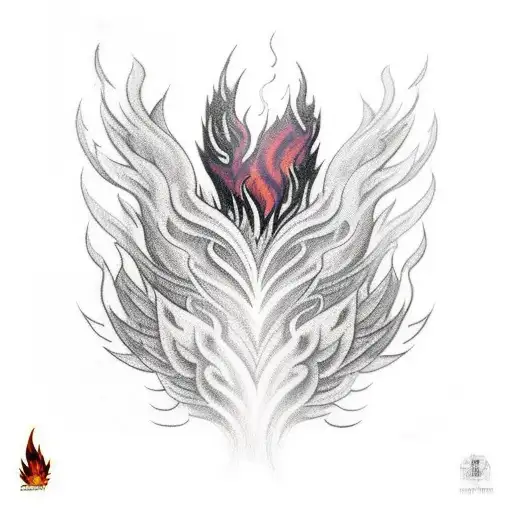 full sleeve with Forrest burnt down and the smoke turning into a phoenix  tattoo design idea