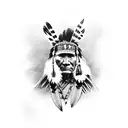 native American  hunting tattoo design idea