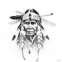 native American  hunting tattoo design idea