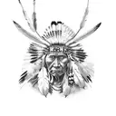 native American  hunting tattoo design idea