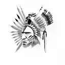 native American  hunting tattoo design idea