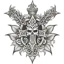 Cross with thorn crown made tattoo design idea