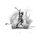 roman gladiator chariot tattoo design idea