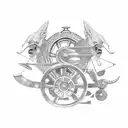 roman gladiator chariot tattoo design idea