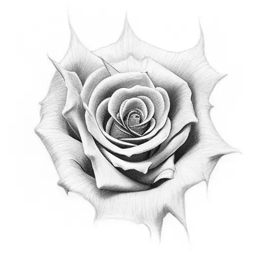 death presenting rose tattoo design idea