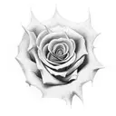 death presenting rose tattoo design idea