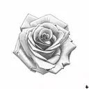 death presenting rose tattoo design idea