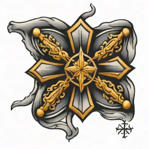 Maltese cross tattoo design idea