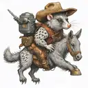 possum riding a missle like a cowboy tattoo design idea