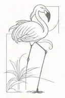 flamingo standing tattoo design idea