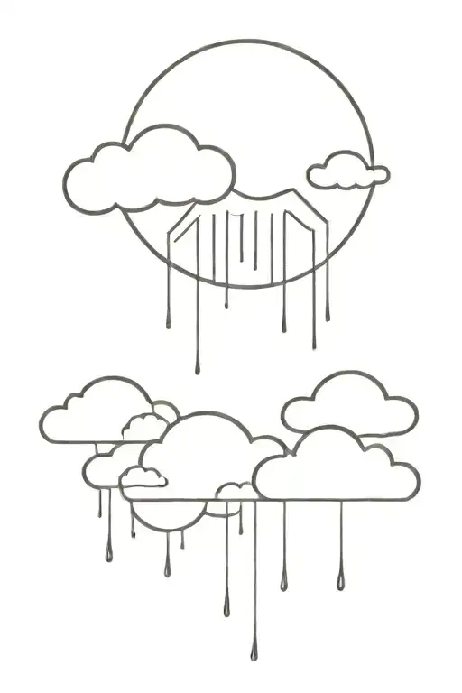 sun above a cloud that makes it rain tattoo design idea