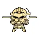 infinity logo with gladiator helmet tattoo design idea