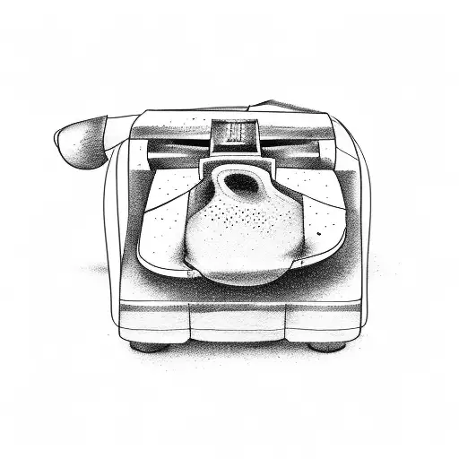 ringing office desk phone tattoo design idea