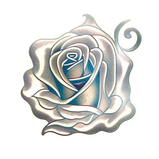 Rose with metallic accents tattoo design idea