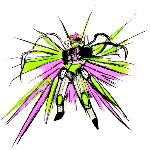 Beelzebub feature cyberpunk tattoo design idea