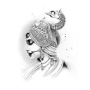 maa vaishno devi bhawan and Mata Rani  tattoo design idea